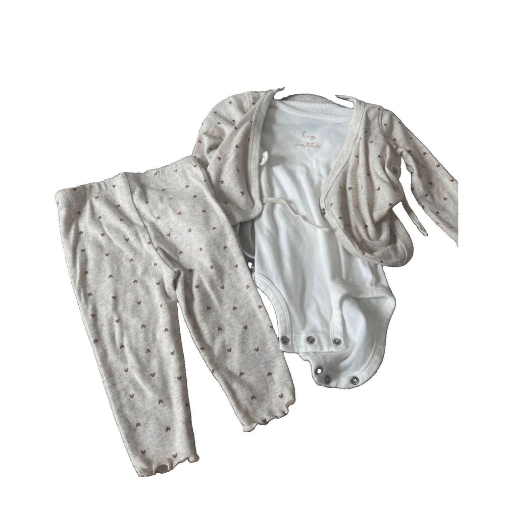 Carter's Unisex 3pc Outfit Set 6-9M Polka Dot Bodysuit Cardigan Pants